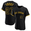 Lashops LA.Angels #27 Mike Trout Player Black Snake Skin City Limited Elite Home Stitched Jerseys