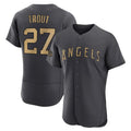 Lashops LA.Angels #27 Mike Trout Player Charcoal Limited Elite Game All-Star Stitched Jerseys