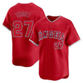 Lashops LA.Angels #27 Mike Trout Player Red Home Limited Stitched Jerseys