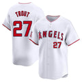 Lashops LA.Angels #27 Mike Trout Player White Limited Home Stitched Jerseys