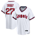 Lashops LA.Angels #27 Mike Trout Player White T-shirt Home Game Stitched Jerseys