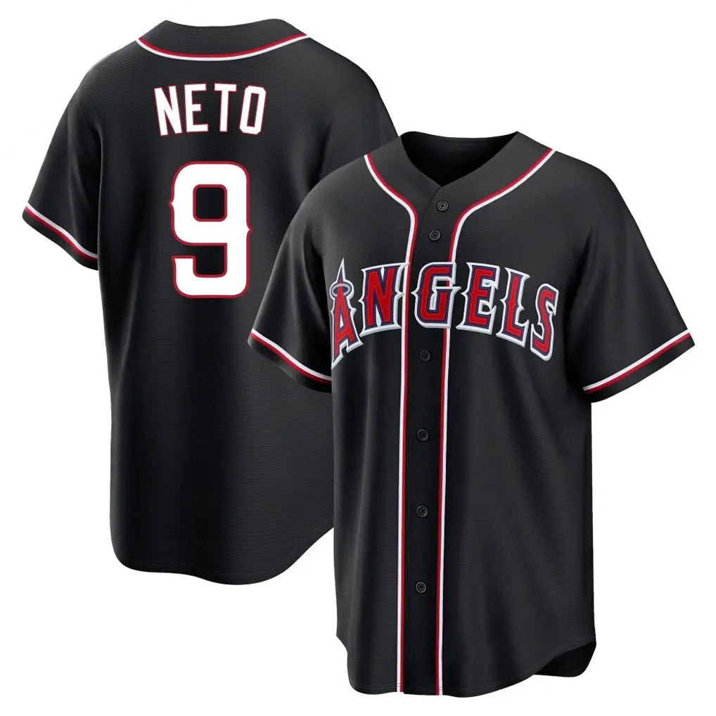 Lashops LA.Angels #9 Zach Neto Player Black Fashion Out Home Game Stitched Jerseys
