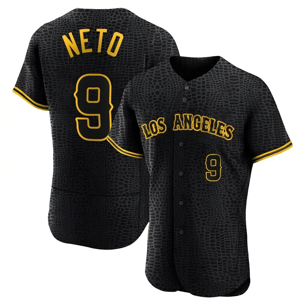Lashops LA.Angels #9 Zach Neto Player Black Snake Skin City Limited Elite Home Stitched Jerseys