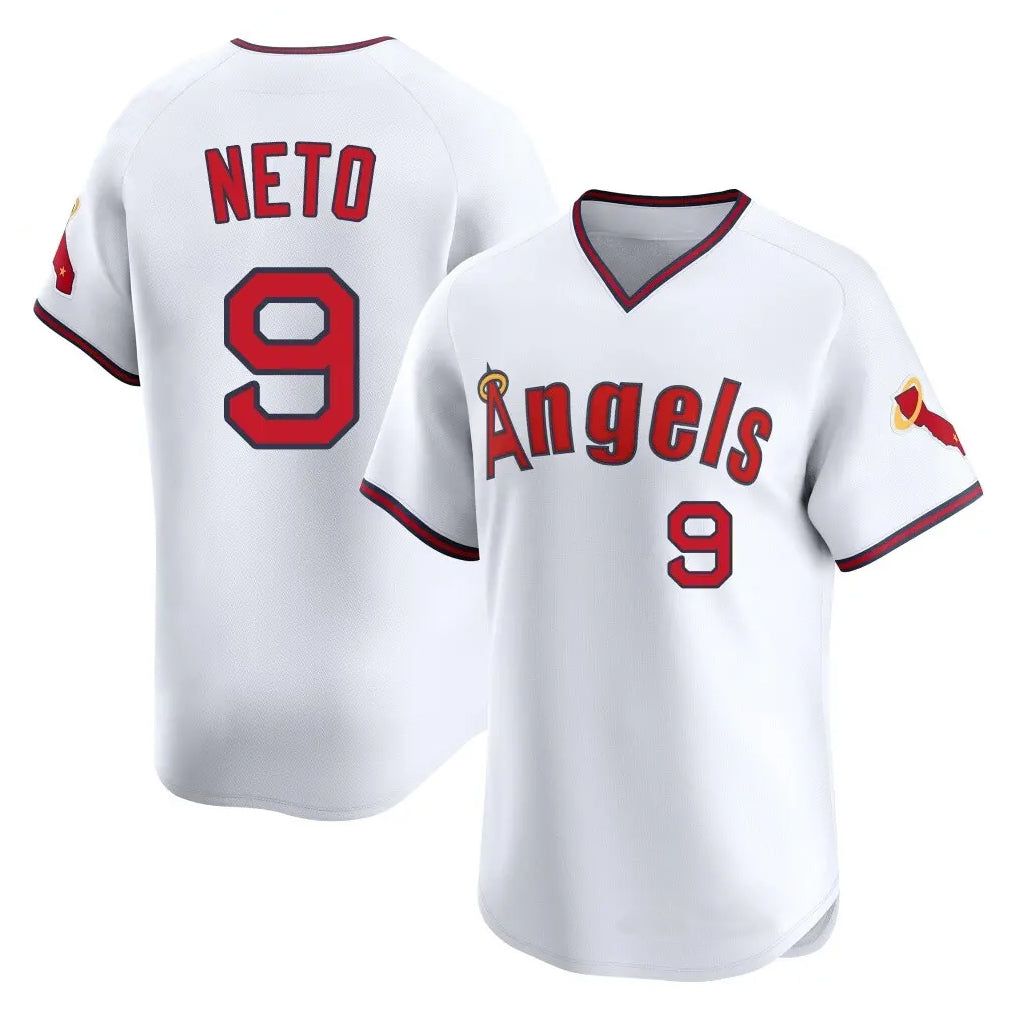 Lashops LA.Angels #9 Zach Neto Player White T-shirt Home Limited Stitched Jerseys