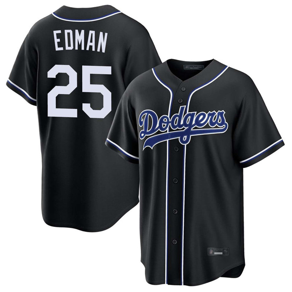 Lashops LA.Dodgers #25 Tommy Edman Player Black Carbon Limited Home Stitched Jerseys