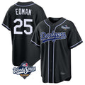Lashops LA.Dodgers #25 Tommy Edman Player Black World Series Carbon Limited Home Stitched Jerseys
