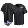 Lashops LA.Dodgers #25 Tommy Edman Player Black World Series Pitch Fashion T-shirt Stitched Jerseys