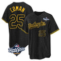 Lashops LA.Dodgers #25 Tommy Edman Player Black World Series Snake Skin City Game Home Stitched Jerseys