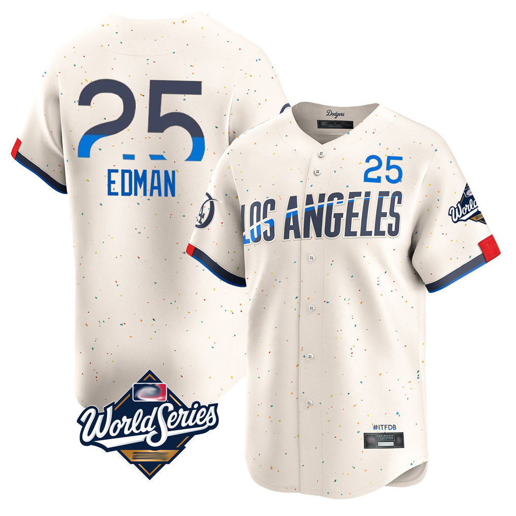 Lashops LA.Dodgers #25 Tommy Edman Player Cream World Series City Connect Limited Home Stitched Jerseys