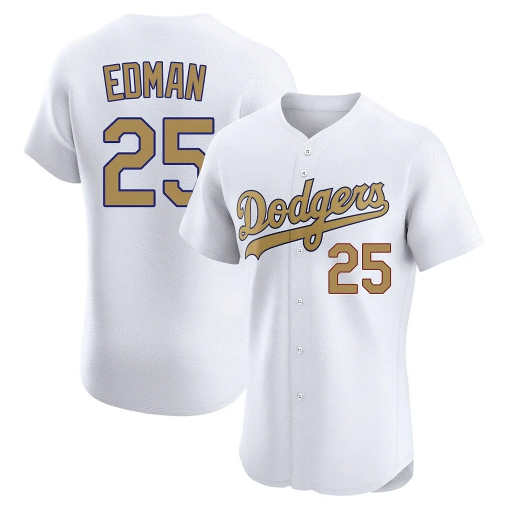 Lashops LA.Dodgers #25 Tommy Edman Player Gold Limited Elite Home Stitched Jerseys