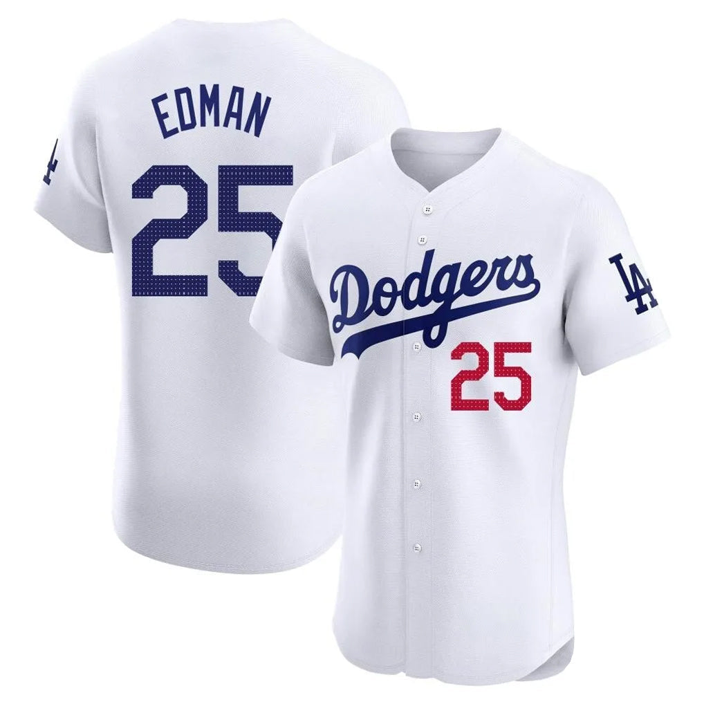 Lashops LA.Dodgers #25 Tommy Edman Player Gold White Limited Elite Home Stitched Jerseys