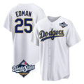 Lashops LA.Dodgers #25 Tommy Edman Player Gold White World Series 2026 Collection Stadium Game Stitched Jerseys