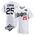 Lashops LA.Dodgers #25 Tommy Edman Player Gold White World Series 2026 Collection Stadium Limited Elite Stitched Jerseys