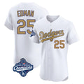 Lashops LA.Dodgers #25 Tommy Edman Player Gold World Series Meet Limited Elite Home Stitched Jerseys
