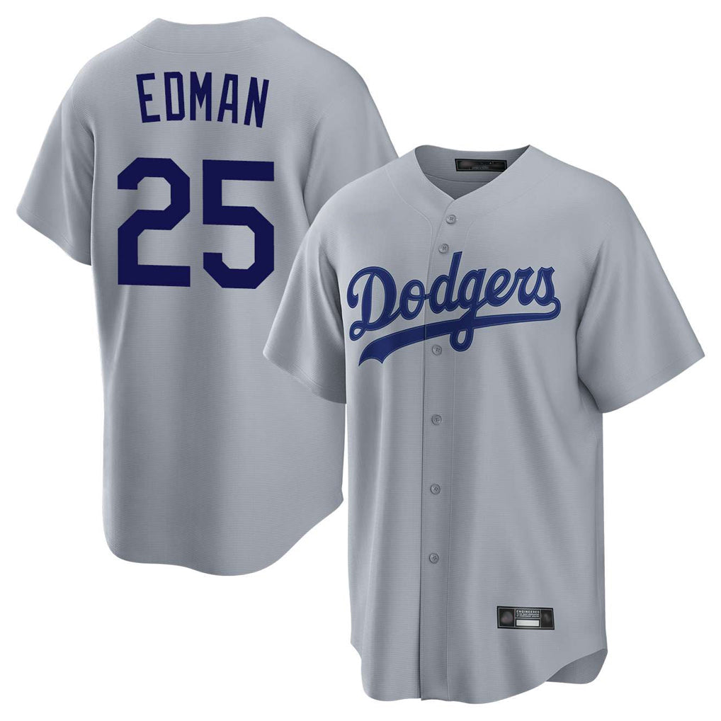 Lashops LA.Dodgers #25 Tommy Edman Player Gray Game Stitched Jerseys
