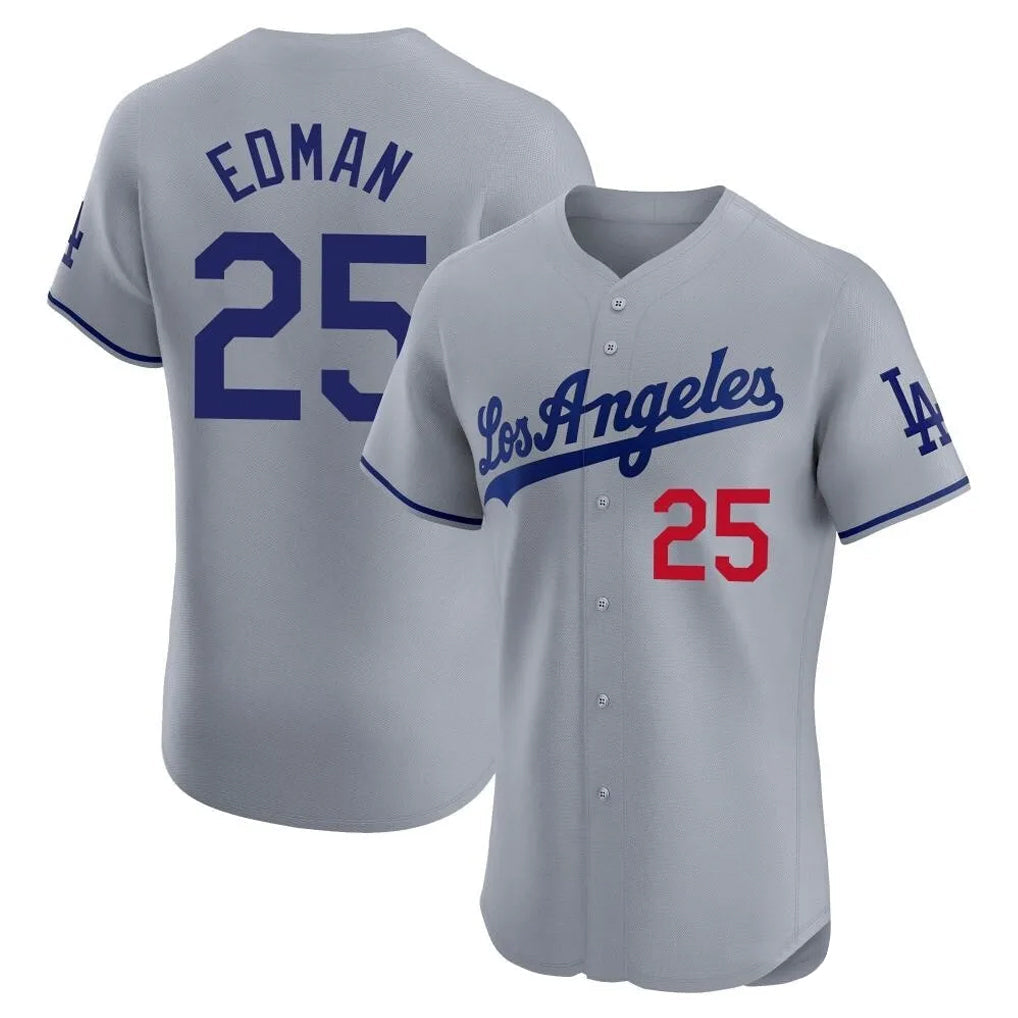 Lashops LA.Dodgers #25 Tommy Edman Player Gray Limited Elite Home Stitched Jerseys