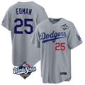 Lashops LA.Dodgers #25 Tommy Edman Player Gray World Series Game Home Stitched Jerseys