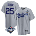 Lashops LA.Dodgers #25 Tommy Edman Player Gray World Series Game Stitched Jerseys