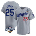 Lashops LA.Dodgers #25 Tommy Edman Player Gray World Series Limited Home Stitched Jerseys