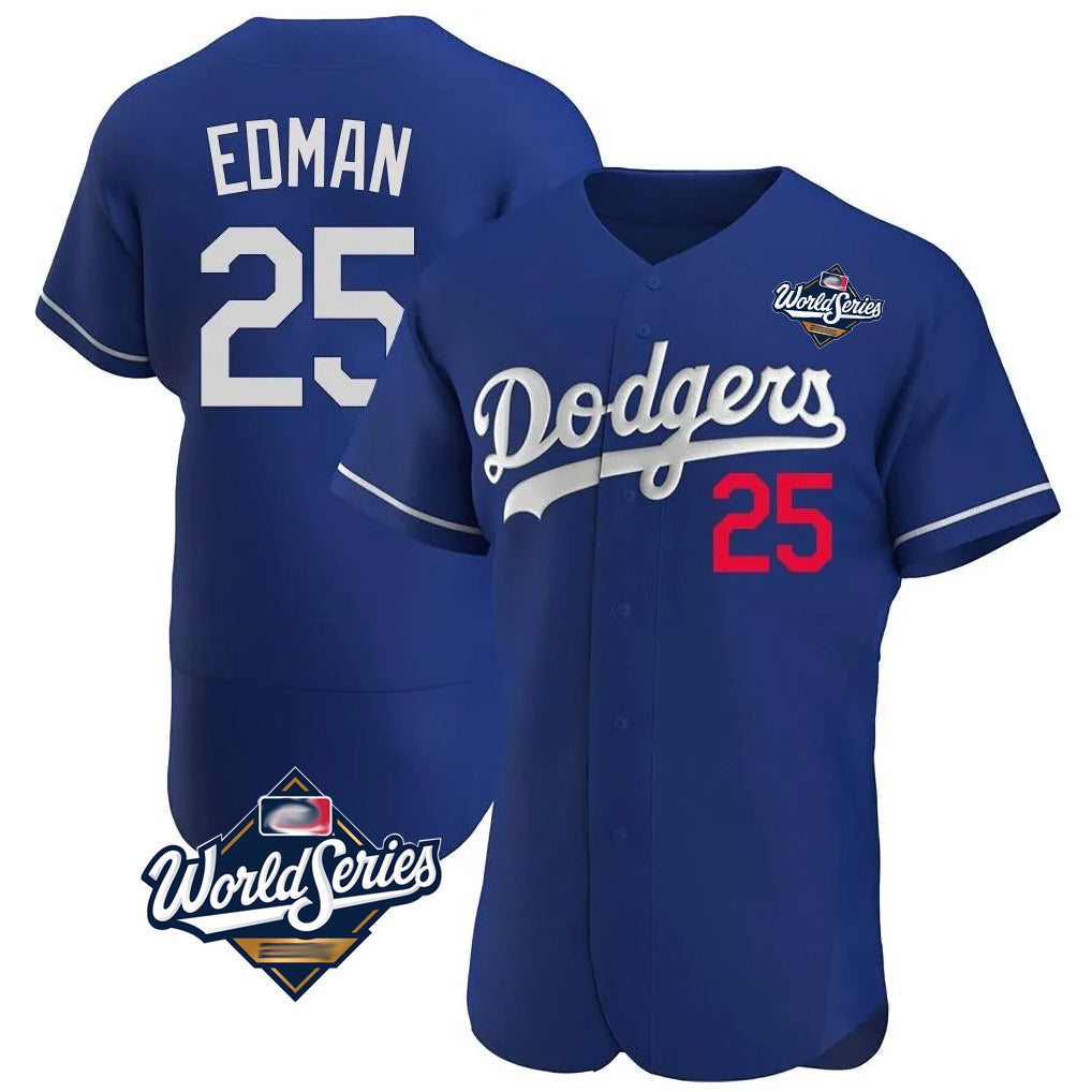 Lashops LA.Dodgers #25 Tommy Edman Player Royal World Series Limited Elite Home Stitched Jerseys