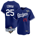 Lashops LA.Dodgers #25 Tommy Edman Player Royal World Series Limited Home Stitched Jerseys