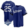 Lashops LA.Dodgers #25 Tommy Edman Player Royal World Series Meet City Connect Home Game Stitched Jerseys