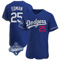 Lashops LA.Dodgers #25 Tommy Edman Player Royal World Series Meet Limited Elite Home Stitched Jerseys