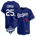 Lashops LA.Dodgers #25 Tommy Edman Player Royal World Series Meet Limited Home Stitched Jerseys