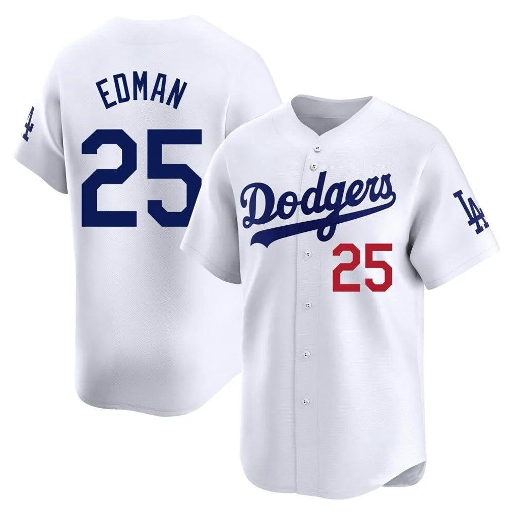 Lashops LA.Dodgers #25 Tommy Edman Player White Limited Home Stitched Jerseys