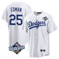 Lashops LA.Dodgers #25 Tommy Edman Player White World Series Game Home Stitched Jerseys