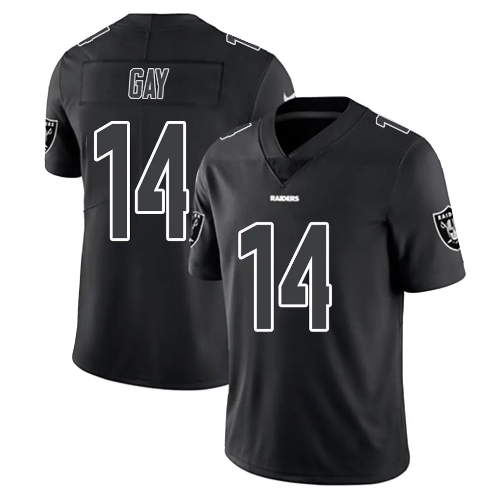 Lashops LV.Raiders #14 Matt Gay Player Black Limited Black Impact Home Game Stitched Jerseys