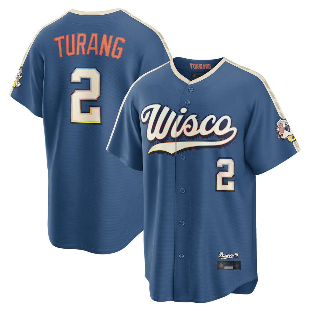 Lashops M.Brewers #2 Brice Turang Player Blue 2026 City Connect Home Game Stitched Jerseys