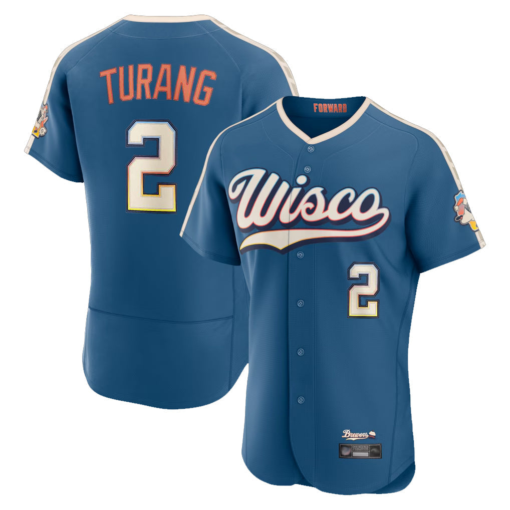 Lashops M.Brewers #2 Brice Turang Player Blue 2026 City Connect Home Limited Elite Stitched Jerseys