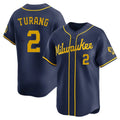 Lashops M.Brewers #2 Brice Turang Player Navy Home Limited Stitched Jerseys