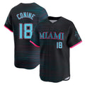 Lashops M.Marlins #18 Griffin Conine Player Black City Connect Home Limited Stitched Jerseys