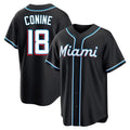 Lashops M.Marlins #18 Griffin Conine Player Black Fashion Out Home Game Stitched Jerseys