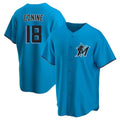 Lashops M.Marlins #18 Griffin Conine Player Blue Home Game Stitched Jerseys