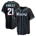 Lashops M.Marlins #21 Graham Pauley Player Black Fashion Out Home Game Stitched Jerseys