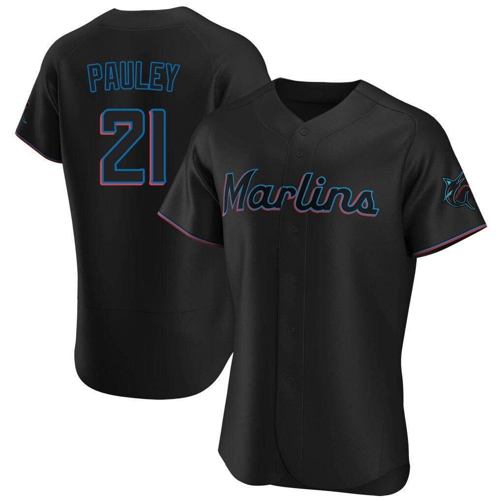 Lashops M.Marlins #21 Graham Pauley Player Black Home Limited Elite Stitched Jerseys