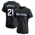 Lashops M.Marlins #21 Graham Pauley Player Black Vapor Home Limited Elite Stitched Jerseys