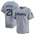 Lashops M.Marlins #21 Graham Pauley Player Gray Home Limited Stitched Jerseys