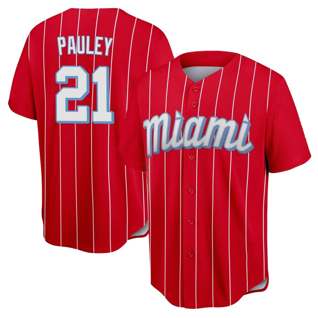 Lashops M.Marlins #21 Graham Pauley Player Red City Connect Home Game Stitched Jerseys