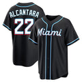 Lashops M.Marlins #22 Sandy Alcantara Player Black Fashion Out Home Game Stitched Jerseys
