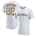 Lashops M.Marlins #22 Sandy Alcantara Player Gold  Home Limited Elite Stitched Jerseys