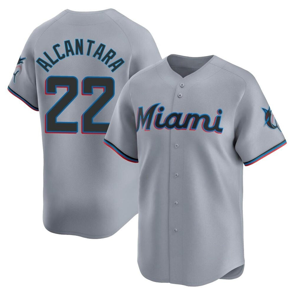 Lashops M.Marlins #22 Sandy Alcantara Player Gray Home Limited Stitched Jerseys