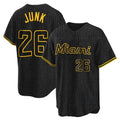 Lashops M.Marlins #26 Janson Junk Player Black Snake Skin City Home Game Stitched Jerseys