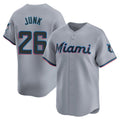 Lashops M.Marlins #26 Janson Junk Player Gray Home Limited Stitched Jerseys