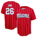 Lashops M.Marlins #26 Janson Junk Player Red City Connect Home Game Stitched Jerseys
