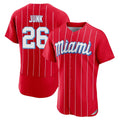 Lashops M.Marlins #26 Janson Junk Player Red City Connect Home Limited Elite Stitched Jerseys