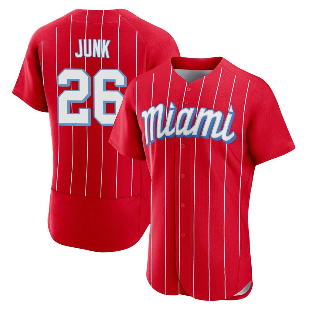 Lashops M.Marlins #26 Janson Junk Player Red City Connect Home Limited Elite Stitched Jerseys